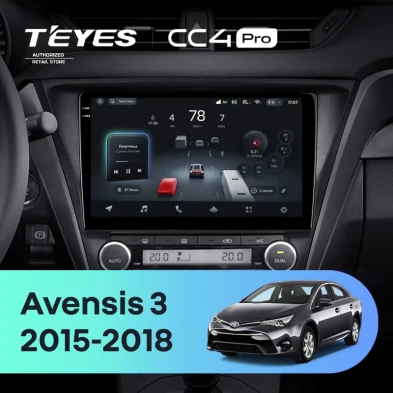 Штатная магнитола Teyes CC4 Pro 12/256 Toyota Avensis 3 (2015-2018) F2