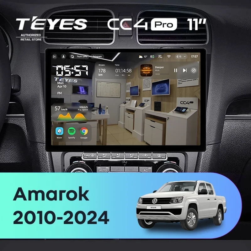 Штатная магнитола Teyes CC4 Pro 8/128 Volkswagen Amarok (2010-2024) (11")